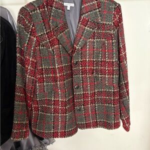Fashion Bug Red and Gray Tailored Blazer